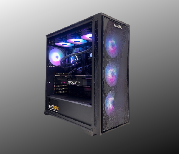 Thunder Tizona (With x4 ARGB Fans) Mid-Tower ATX Gaming Case – Black