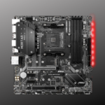 MSI B450M Mortar MAX AMD AM4 Micro ATX gaming motherboard with extended metallic VRM heatsink layout.