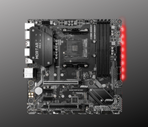 MSI B450M Mortar MAX AMD AM4 Micro ATX gaming motherboard with extended metallic VRM heatsink layout.